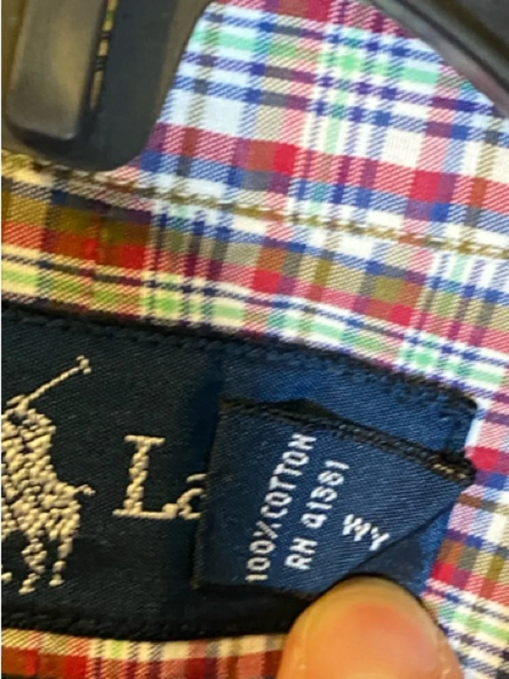 Ralph Lauren Men’s Plaid Button-Down Shirt in Red, Olive, Blue, and White